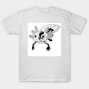 kawaii axolotl in totonac xochimilco pattern style ecopop T-Shirt